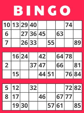 10 Free Bingo Tickets .